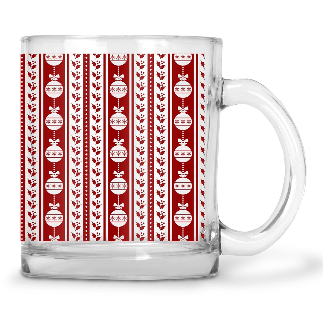 TrendoPrint Merry Christmas Printed Transparent Glass Coffee Mug 350ml