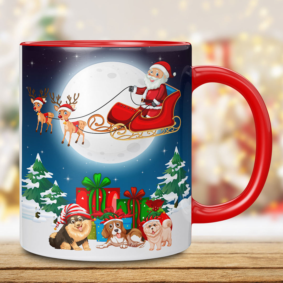 TrendoPrint Merry Christmas Printed Red Coffee Mug 350ml